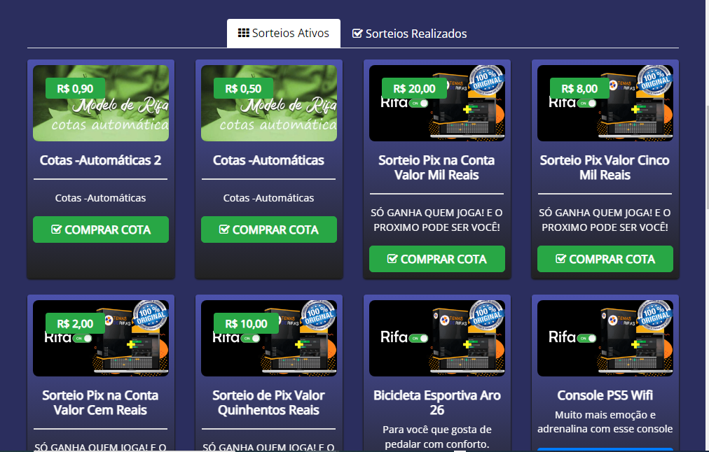 script rifa online 100 mil numero